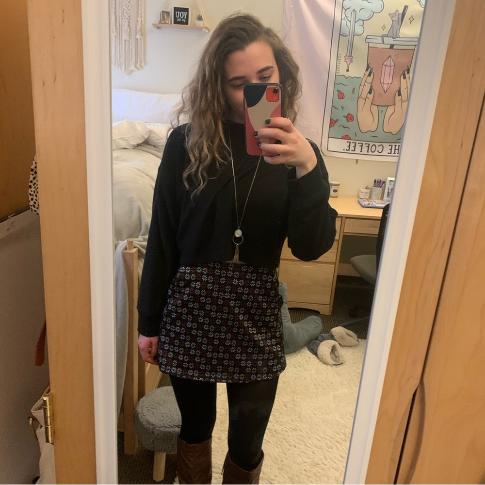 Altar'd State Blue and Pink Mini Skirt